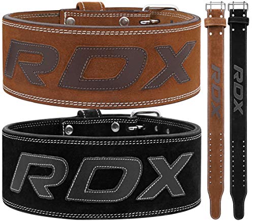 RDX 4 inch weightlifting fitness leather gym belt image